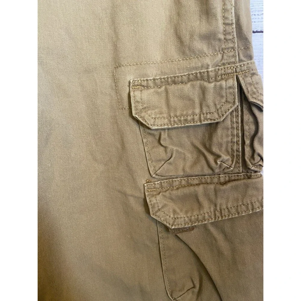 Wrangler Authentics Cargo Shorts Men's Size 34 Tan Cotton Work Utility Shorts